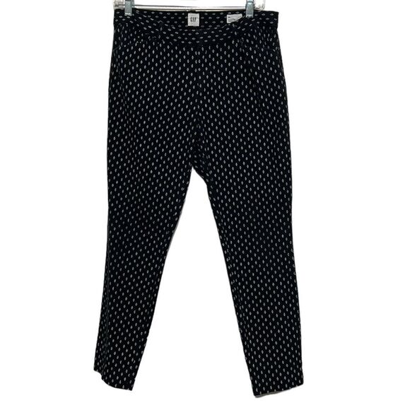 GAP Signature Skinny Ankle Pants Woman's Size 10 Black White Diamond Print - Picture 1 of 10